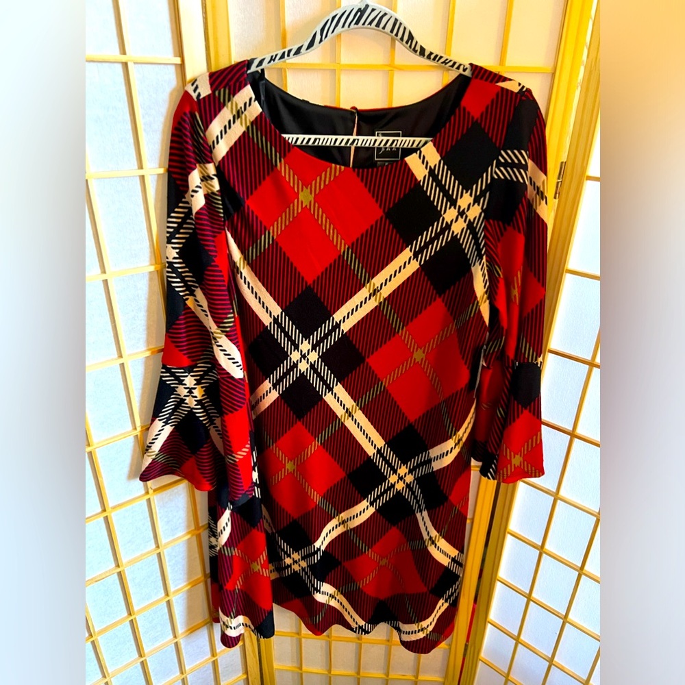 Jessica Howard Red Plaid Women's Dress, size XL, NWT